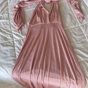 Long light pink dress
